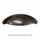 Coquille d'Armoire Bronze Huilé Brossé 64 mm (2 1/2")